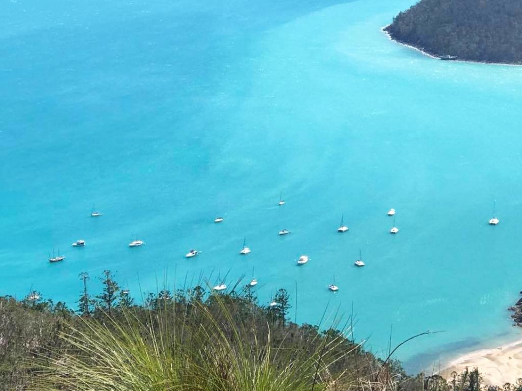 The R Marine Crawley flotilla from Hill Inlet on Whitsunday Island © Riviera Australia