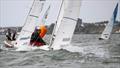 © David Maynard / www.alleycatphotographer.com The Dogs 5, sail number 156 (Mark Jewell & Paul Farrall) rounding the windward mark with Sea Pantom, sail number 33 (Peter Thompson & Clara Hunter) in close vicinty in race 6 on Sunday during the Sandhopper Nationals at Thorpe Bay © David Maynard / www.alleycatphotographer.com