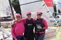 Annika Mountstephens, Fiona Harris & Emily Fewster after the Manly 13ft Skiff and 16ft Skiff Season Opener © Michael Chittenden