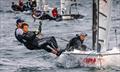 Manly 16 Club Championship Heats 1 & 2 - Red Pumps - Zoe Dransfield, Fynn Sprott & Jamie Stodart © SailMedia Manly Skiffs