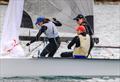Manly 16 Club Championship Heats 1 & 2 - Georgia and Alanna Clancy with Ant King © SailMedia Manly Skiffs