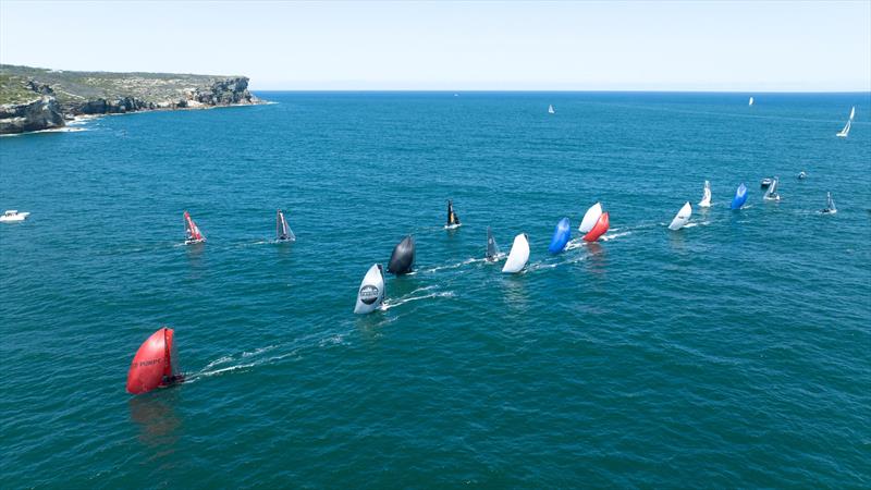 Manly Skiffs Club Championship Heat 6 photo copyright SailMedia taken at Manly 16ft Skiff Sailing Club and featuring the 16ft Skiff class