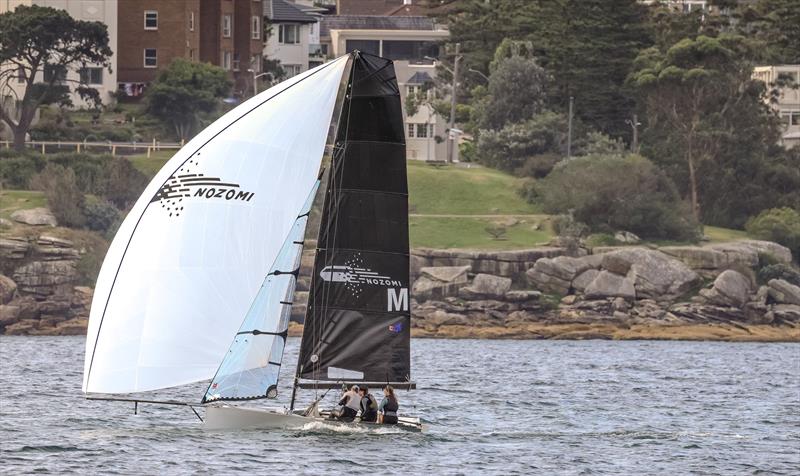 Nozomi (Eliza Kirby, Ciare Bartels, Nathan Stanaway) photo copyright SailMedia taken at Manly 16ft Skiff Sailing Club and featuring the 16ft Skiff class