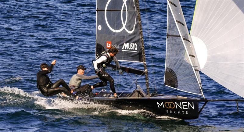 Moonen Yachts - Daniel, Turner, Gus Williams, ShaunConnor photo copyright Sail Media taken at Manly 16ft Skiff Sailing Club and featuring the 16ft Skiff class