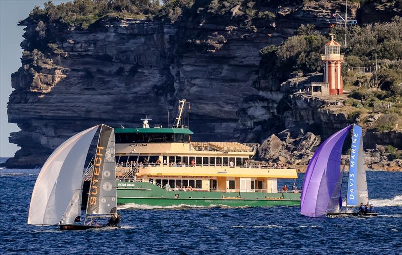 16ft Skiff Race 1 Winner Sutech - Michael Koerner, James Lawira & Josh Ponton photo copyright Manly 16s and Sail Media taken at Manly 16ft Skiff Sailing Club and featuring the 16ft Skiff class