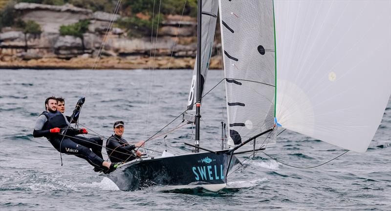 Swell Racing (Matt Meaney) during the Manly 16ft Skiff Sailing Club Port Jackson Championship  photo copyright SailMedia taken at Manly 16ft Skiff Sailing Club and featuring the 16ft Skiff class