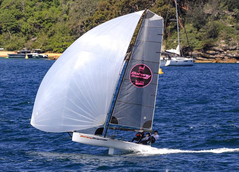 Botany Scaffold - Georgia Clancy, James Doyle, Coby Napper photo copyright Sail Media taken at Manly 16ft Skiff Sailing Club and featuring the 16ft Skiff class