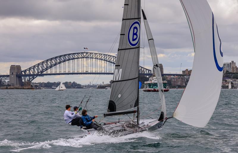 Bartley Constructions photo copyright Sail Media taken at Manly 16ft Skiff Sailing Club and featuring the 16ft Skiff class