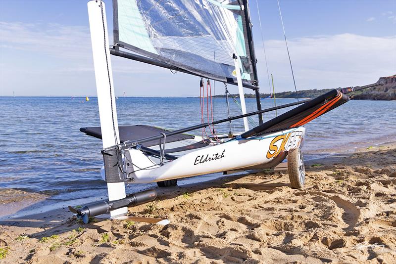 Once airborne, out of the way - The Skeeta Foiler, featuring the Stoke Foil Boost photo copyright Paul Leong taken at McCrae Yacht Club and featuring the SKEETA class