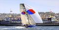 Close up look for patrons on the League's spectator ferry - 18ft Skiff Club Championship Race 1 and SIXT Spring Championship Race 2 © SailMedia