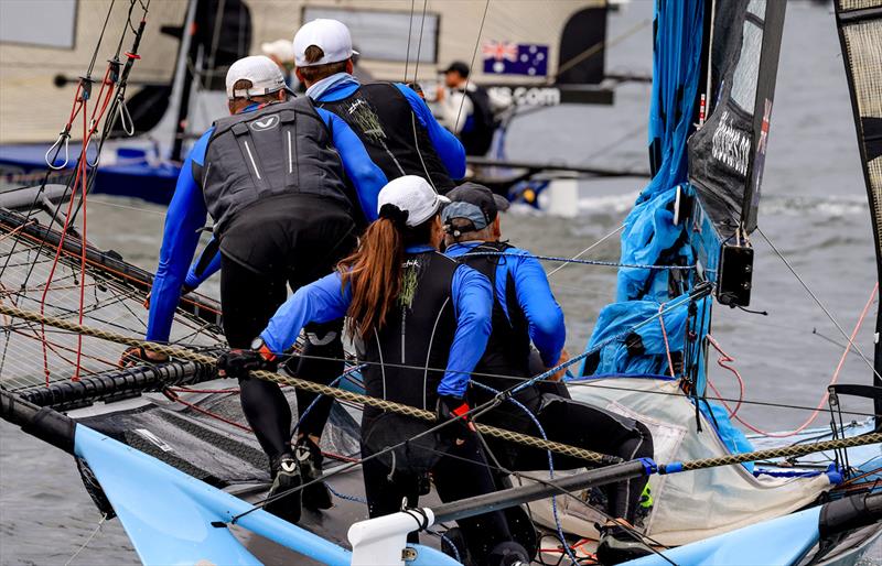 Burrawang-Young Henrys crew during the 18ft Skiff Queen of the Harbour 2024 - photo © SailMedia