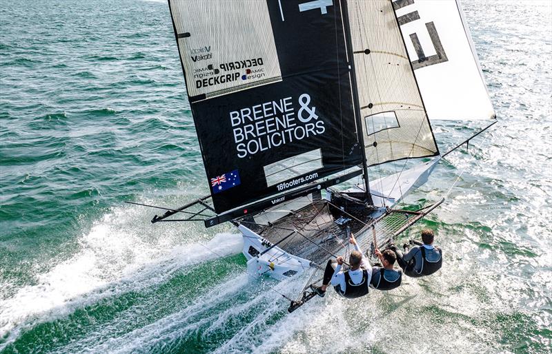 Defending champion Finport Finance photo copyright SailMedia taken at Australian 18 Footers League and featuring the 18ft Skiff class