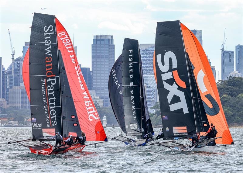 Shaw and Partners, Fisher and Paykel and Sixt ready to challenge the European teams photo copyright SailMedia taken at Australian 18 Footers League and featuring the 18ft Skiff class