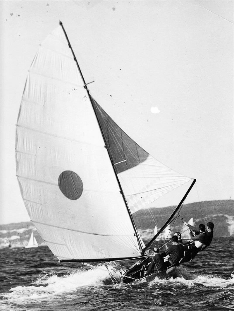 Swansea on a Sydney Harbour spinnaker run photo copyright Archive taken at Australian 18 Footers League and featuring the 18ft Skiff class