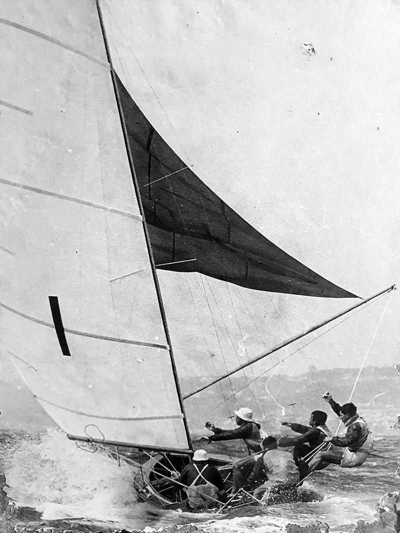 Minamit on a southerly spinnaker run during the 1967 worlds on Sydney Harbour photo copyright John Steamer Stanley collection taken at Australian 18 Footers League and featuring the 18ft Skiff class