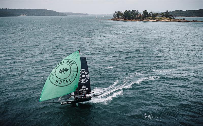 Hugo Stoner and The Oak team downwind last Sunday - Sixt Spring Championship photo copyright SailMedia taken at Australian 18 Footers League and featuring the 18ft Skiff class