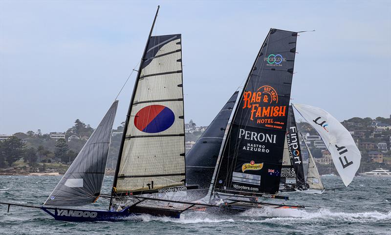 Yandoo and The Rag battle for the lead on Sunday - Sixt Spring Championship photo copyright SailMedia taken at Australian 18 Footers League and featuring the 18ft Skiff class