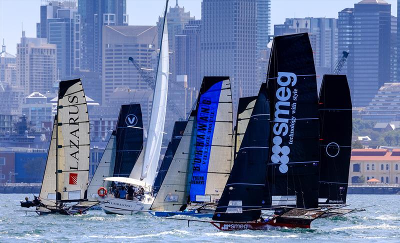 Fleet faces heavy traffic on the harbour last Sunday - 18ft Skiff NSW Championship 2024 photo copyright SailMedia taken at Australian 18 Footers League and featuring the 18ft Skiff class