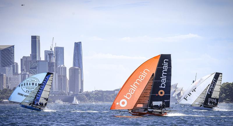 Chasing the leader - 18ft Skiff Season Point Score race 17 photo copyright SailMedia taken at Australian 18 Footers League and featuring the 18ft Skiff class