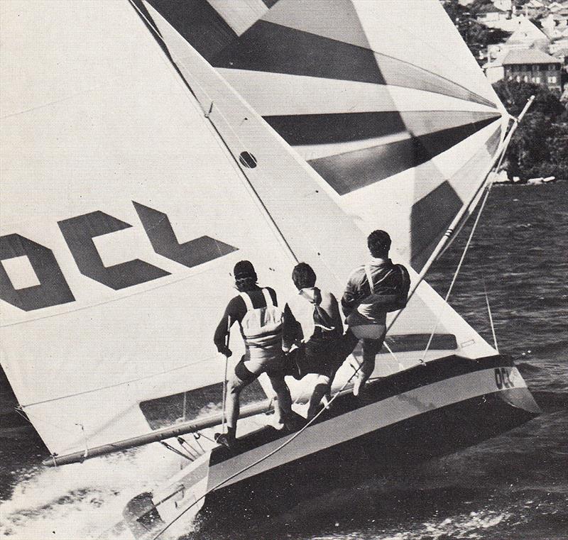 OCL, with Michael Spies in the crew for a pre Plymouth open worlds promotion in 1978 photo copyright Archive taken at Australian 18 Footers League and featuring the 18ft Skiff class