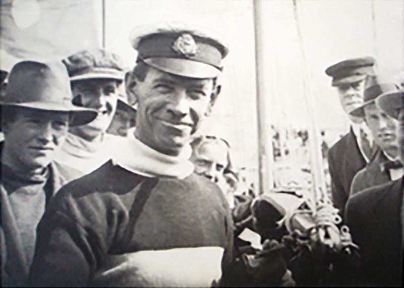 Chris Garland, next to Mele Bilo photo copyright Andy White collection taken at Australian 18 Footers League and featuring the 18ft Skiff class