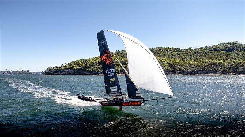 Club Champion, Rag and Famish Hotel photo copyright SailMedia taken at Australian 18 Footers League and featuring the 18ft Skiff class