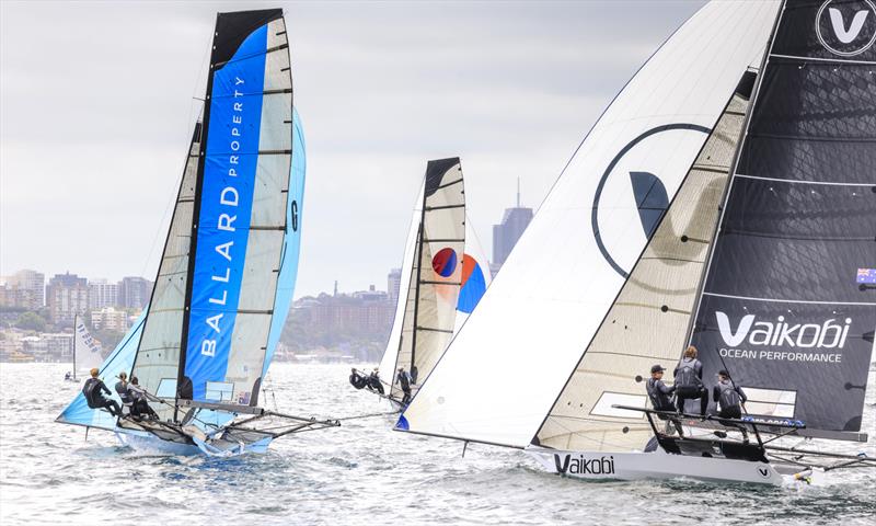 Sotheby's Ballard Property leads Vaikobi on the first spinnaker run - photo © SailMedia