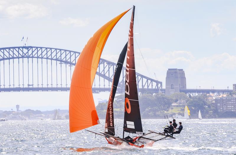 18ft Skiff NSW Championship Day 3 - Balmain was second in Race 5 photo copyright SailMedia taken at Australian 18 Footers League and featuring the 18ft Skiff class