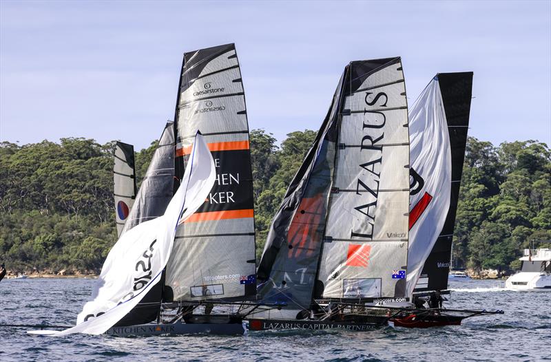 JJ Giltinan 18ft Skiff World Championship 2026 Race 8 - Rounding marks were tough all day - photo © SailMedia