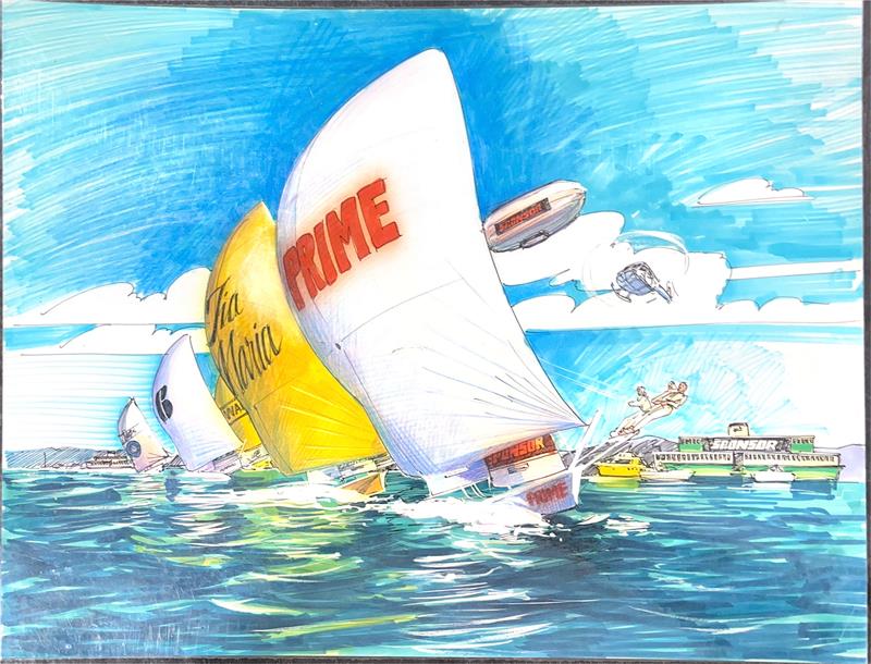 Graphics prepared ahead of the Grand Prix Skiff Sailing on the Swan River in Perth WA to highlight the TV coverage and crowd involvement - photo © Bill Macartney