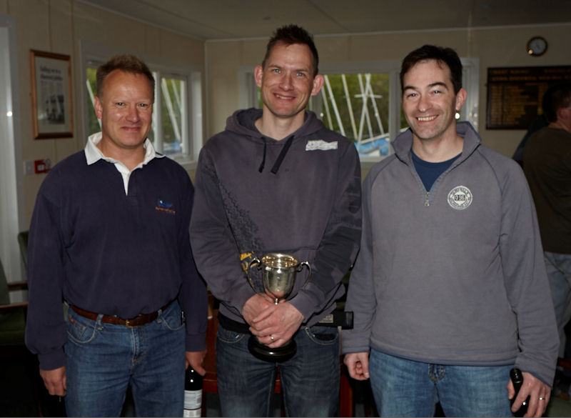 West Riding Solo open podium (l to r) Steve Graham (3rd),winner Steve Denison (1st), Oliver Dumbleton (2nd) photo copyright Nick Turley taken at West Riding Sailing Club and featuring the Solo class