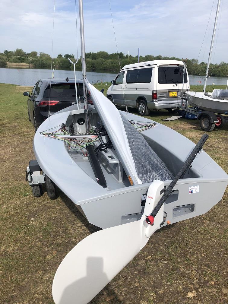 Chris Gillard's new boat at the Girton Solo Midland Area Open photo copyright Kev Hall taken at Girton Sailing Club and featuring the Solo class