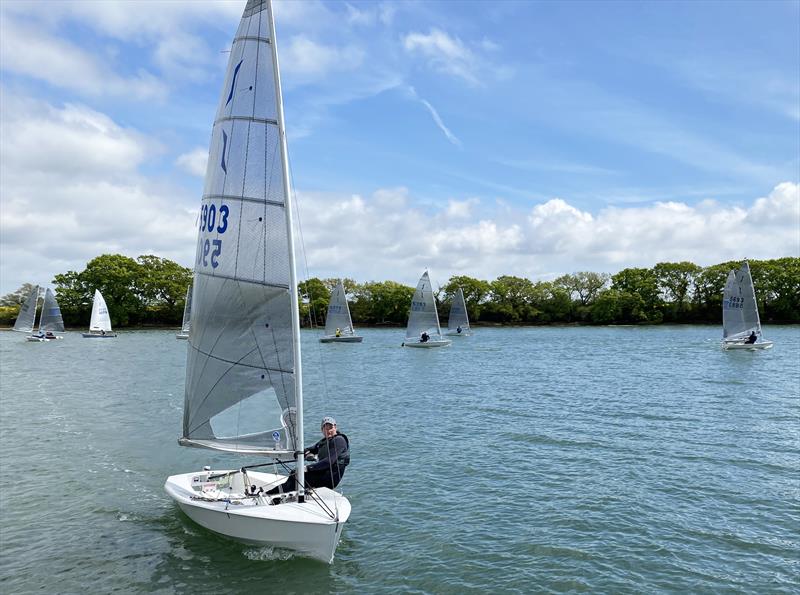 Jack Holden ahead during the Dell Quay SC Solo Open photo copyright Tim Boon taken at Dell Quay Sailing Club and featuring the Solo class