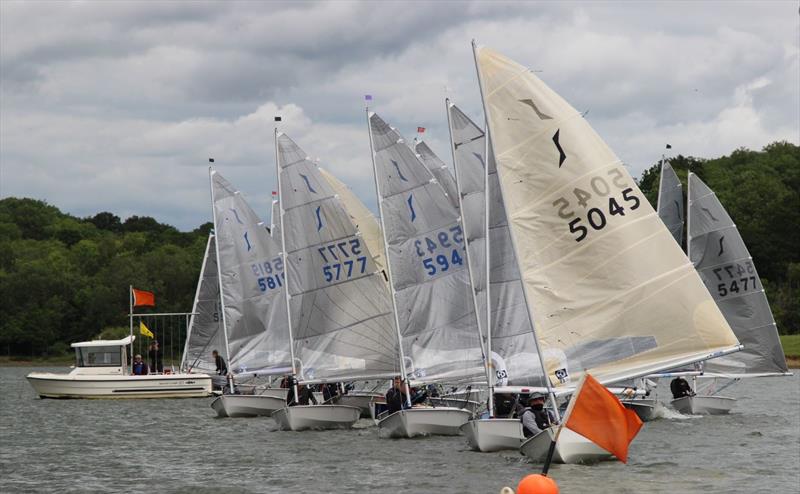 John Reed (5045) winning the pin end during the Bough Beech Open photo copyright Sarah Seddon taken at Bough Beech Sailing Club and featuring the Solo class