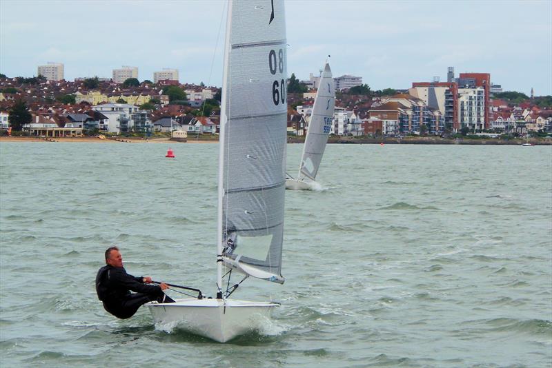 6080 leads 5597 - Solo class open meeting at Leigh-on-Sea photo copyright Naomi Cox taken at Leigh-on-Sea Sailing Club and featuring the Solo class