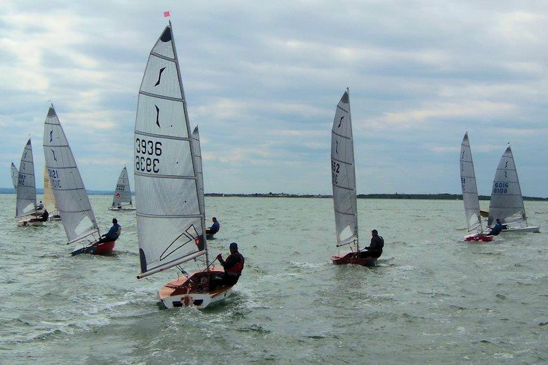 Just after the start of Race 3 - Solo class open meeting at Leigh-on-Sea photo copyright Dave Smith taken at Leigh-on-Sea Sailing Club and featuring the Solo class