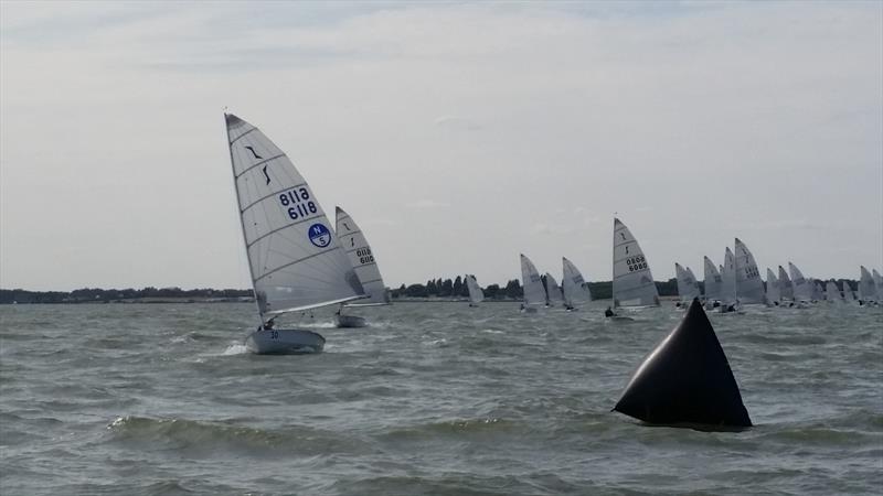 Cumbley leads Davenport in race 2 on day 2 of the Allen 2024 Solo Nationals at Brightlingsea photo copyright Will Loy taken at Brightlingsea Sailing Club and featuring the Solo class