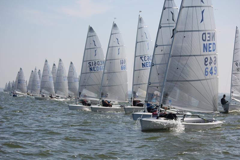 56 competitors spread down the line - Solo class ONK Open Dutch National Championship photo copyright Maarten van de Broek taken at Royal Netherlands Yacht Club and featuring the Solo class