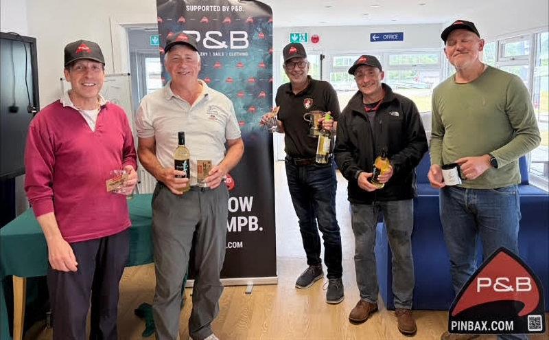 Prize winners (L-R) Keith McQuillin, Fraser Hayden, Ian Matthews, Simon Lomas-Clarke, Simon Derham - P&B Solo class South Series at Spinnaker - photo © SSC