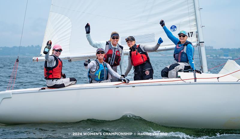 2024 Women's Championship at the New York Yacht Club Winning team (l-r) Hannah Swett, Melissa Purdy, Joan Porter, Sophia Hacket, Rachel Bryer photo copyright Hannah Lee Noll taken at New York Yacht Club and featuring the Sonar class