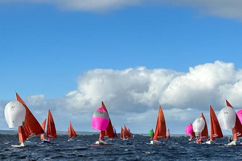  Kerfuffle No.37, Durt No.241, Ruby Blue No. 35, and Alkypops No. 836. on the run - Irish Squib Inland Championships at Lough Derg photo copyright Tadg Murphy taken at Lough Derg Yacht Club and featuring the Squib class