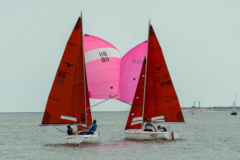 Nathan and Mark Flynn are leading Micky Wright and Alex Porteous  - Squib class Jimmy Starling Trophy at Burnham photo copyright Petru Balau Sports Photography / sports.hub47.com taken at Burnham Sailing Club and featuring the Squib class