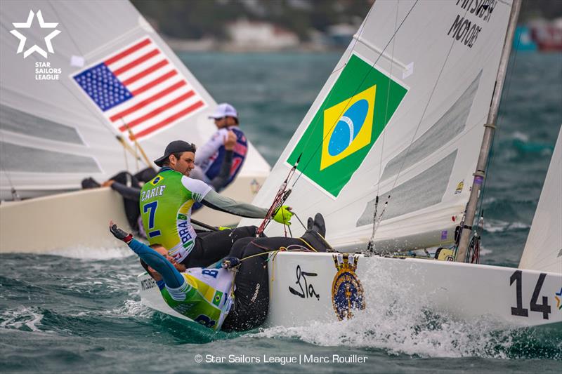 Bow: 14 BRA 8210 / Skipper: Jorge Zarif BRA / Crew: Pedro Trouche BRA, Bow: 20 USA 8481 / Skipper: Mark Mendelblatt USA / Crew: Brian Fatih USA - 2018 Star Sailors League Finals photo copyright Marc Rouiller taken at Nassau Yacht Club and featuring the Star class