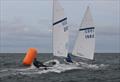 Tom Gillard gybes inside Martin Penty during the 2022 Noble Marine Streaker Nationals at South Shields © Izzy Robertson