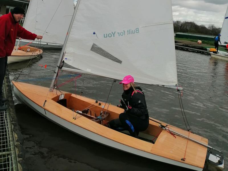 Lianne Therkelson enjoying the Beaver SC Streaker Open photo copyright Beaver SC taken at Beaver Sailing Club and featuring the Streaker class