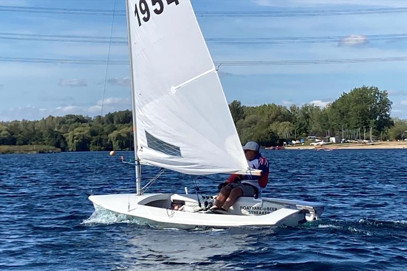 1954 Stephen Dickinson - HD Sails Streaker Southern Paddle open meeting at Burghfield photo copyright John Grey taken at Burghfield Sailing Club and featuring the Streaker class