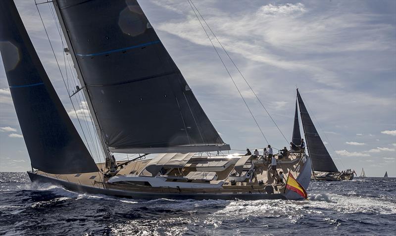Action off Palma October 2019 photo copyright Jesus Renedo / Sailing Energy taken at Real Club Náutico de Palma and featuring the Superyacht class