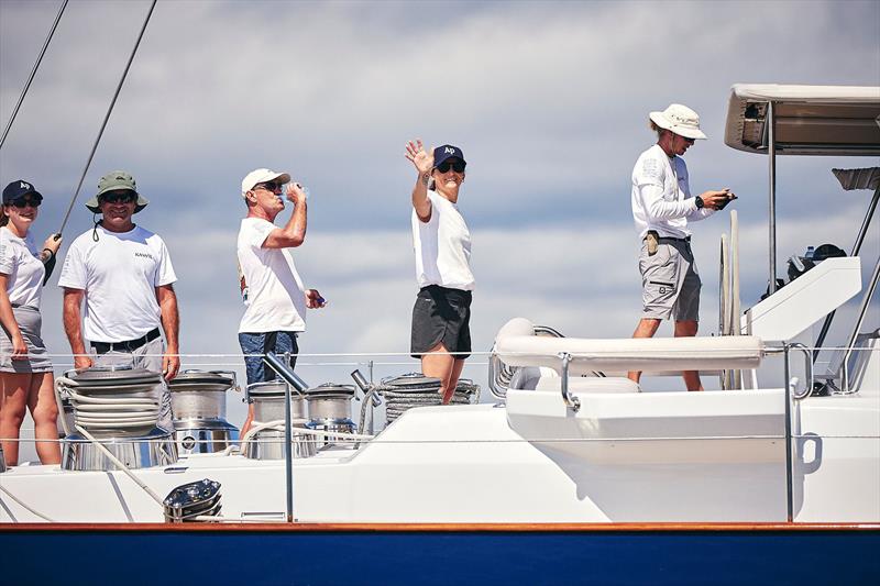 The crew enjoying their sailing aboard Kawil - The South Pacific Superyacht Rendezvous photo copyright Matt Crawford taken at  and featuring the Superyacht class