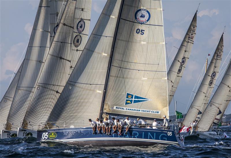 Royal Canadian YC (CAN) crossing the bows of some opponents on day 4 of the New York Yacht Club Invitational Cup presented by Rolex photo copyright Daniel Forster / Rolex taken at New York Yacht Club and featuring the Swan 42 class