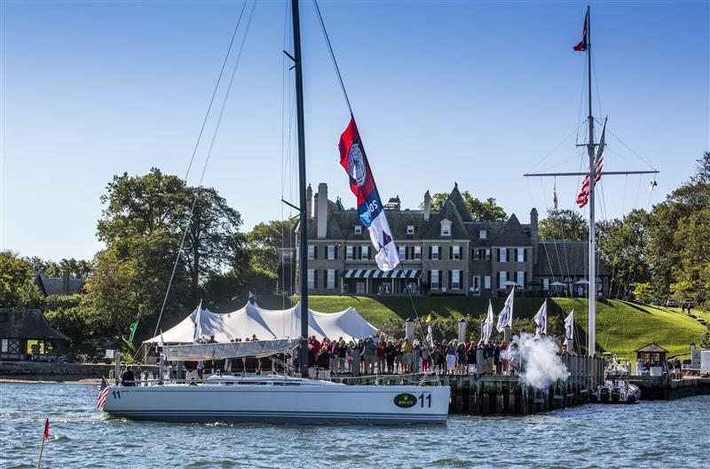 The home team passing by the NYYC Harbour Court during the Parade of Nations at the New York Yacht Club Invitational Cup presented by Rolex photo copyright Daniel Forster / Rolex taken at New York Yacht Club and featuring the Swan 42 class